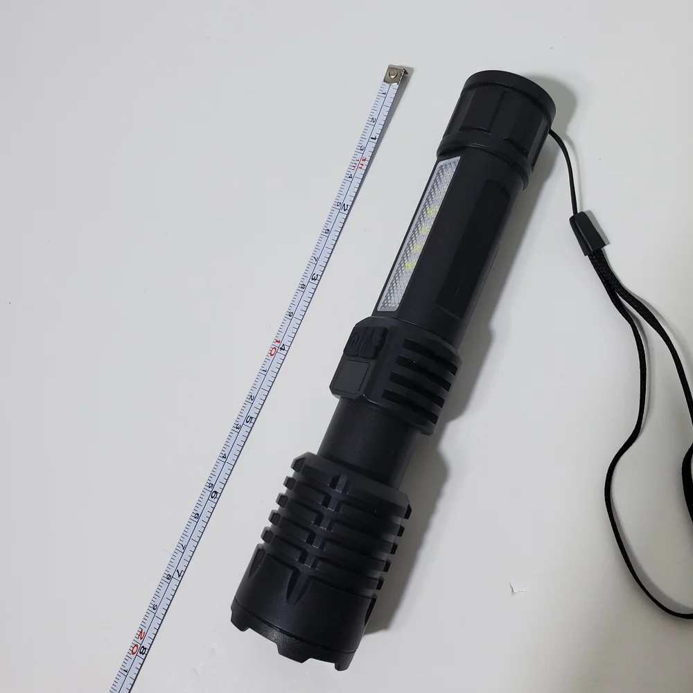 Rechargeable LED Multi-Function Zoom Digital Flashlight Side Work Outdoor Light
